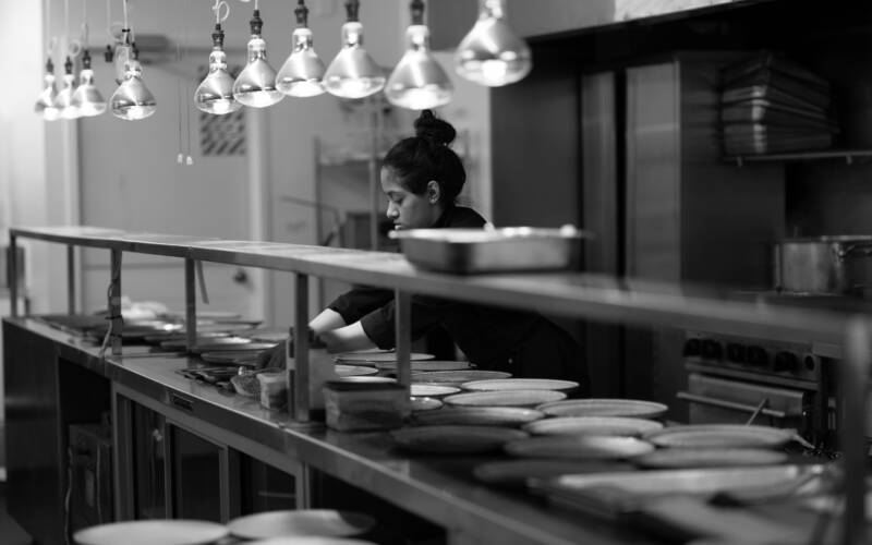 Christine Behind the scenes of the 2025 Sakura and Sake Dinner at The George hotel.