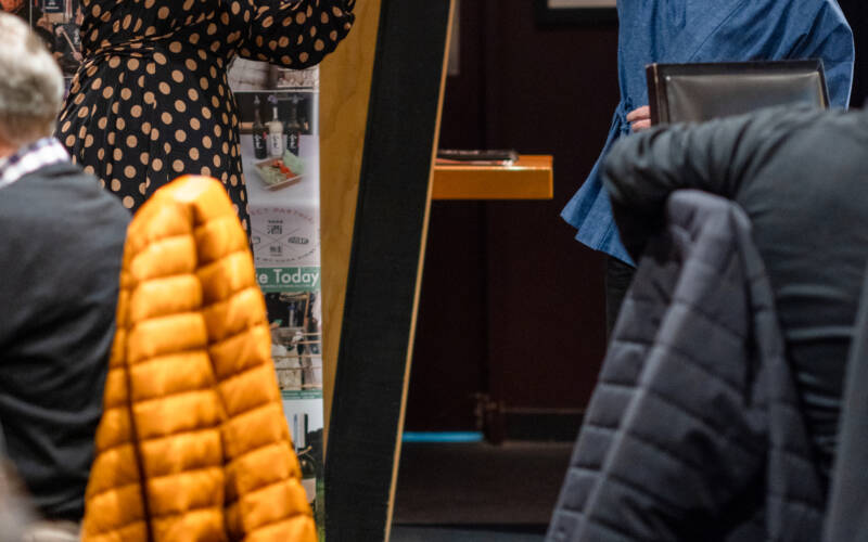 David Joll, Chief Brewer at Zenkuro Sake and Georgina Torrington, Director of Sales and Marketing for Brook Serene draw the lucky prize winner of the night at the biennial 2025 Sakura and Sake Dinner.